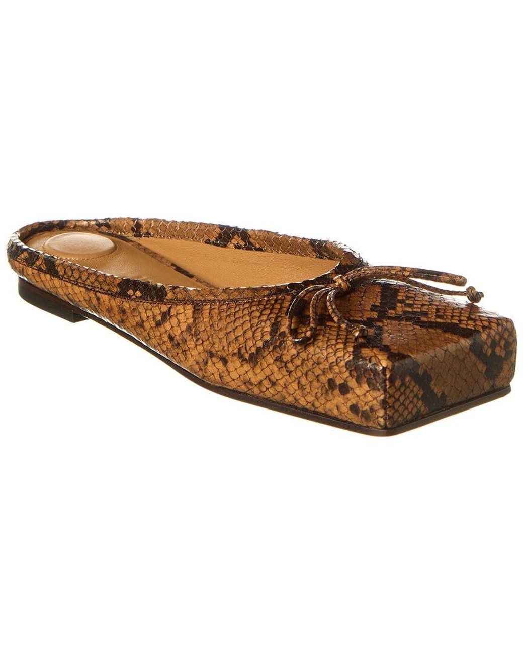 Jacquemus Brown Snake-Embossed Leather Ballet Flat