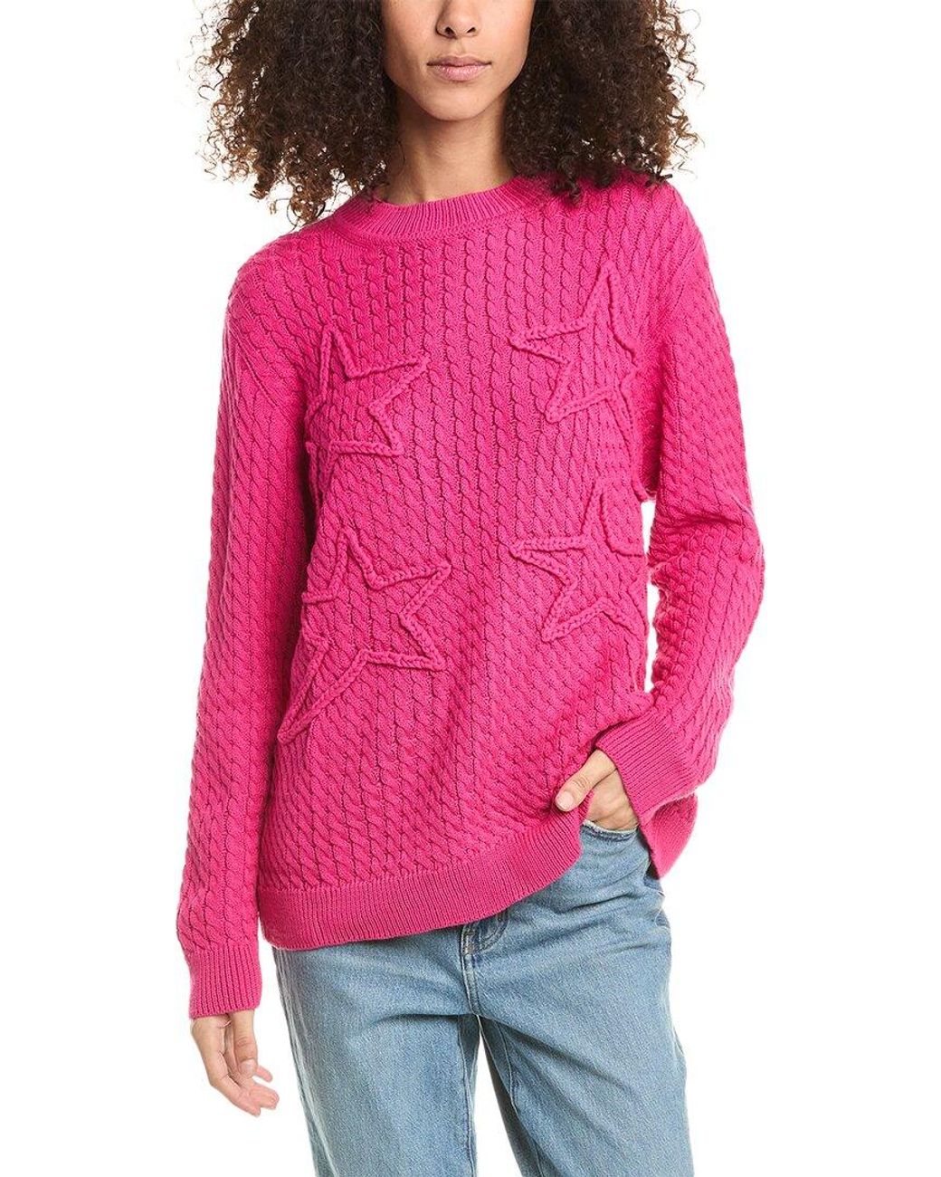 Chrldr Cable Stars Oversized Cable Sweater in Pink Lyst