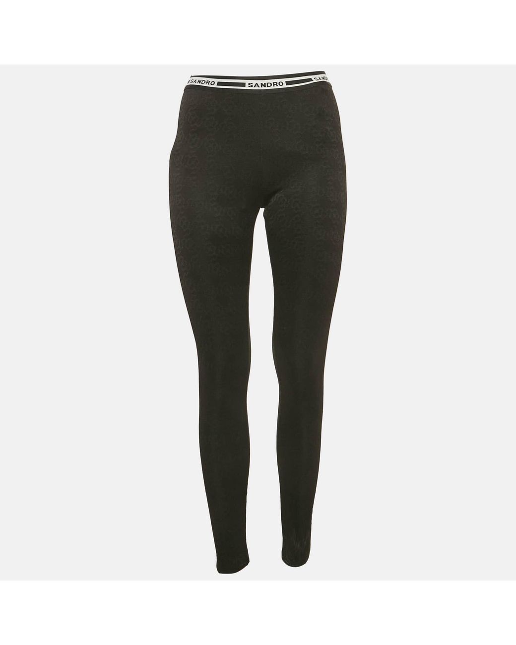 Sandro Green Monogram Jersey Leggings