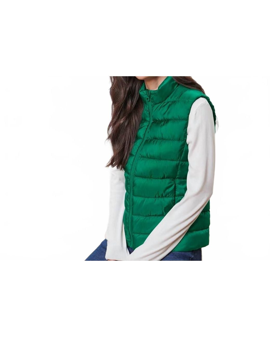 Trend:Notes Green Quilted Puffer Vest