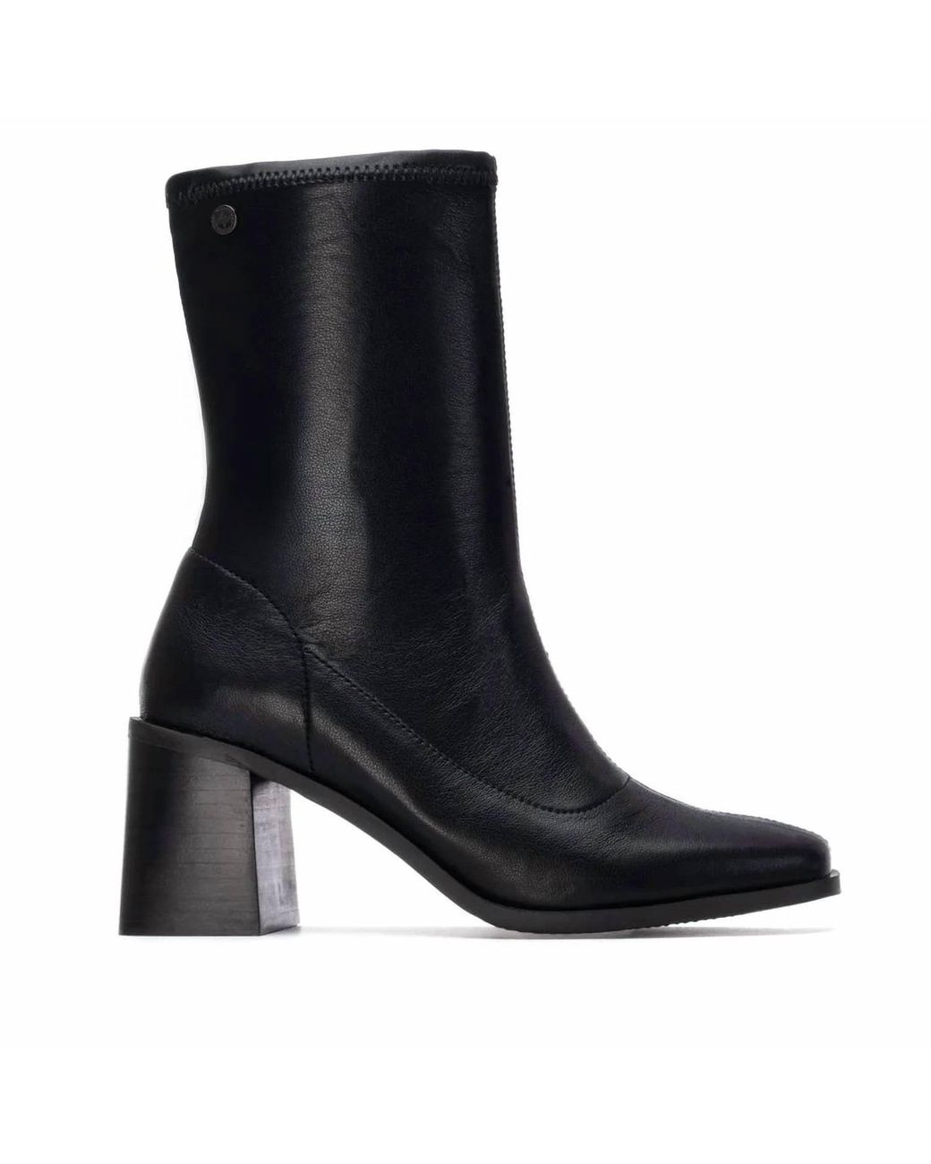 Xti Black Block Heel Casual Booties
