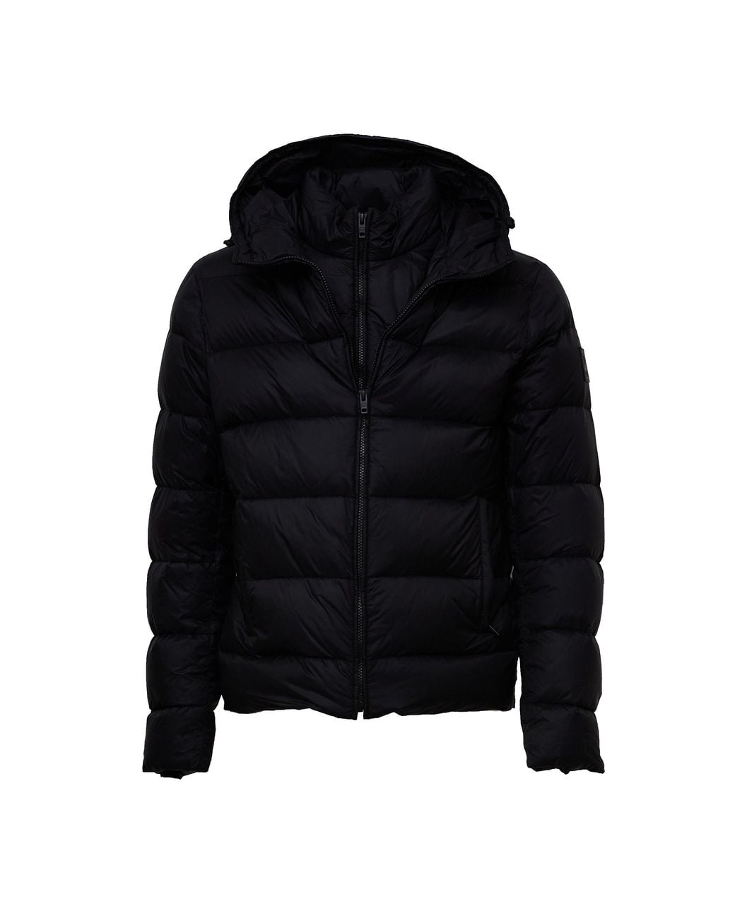 Fay Black Nylon Poplin Double Front Down Jacket for men