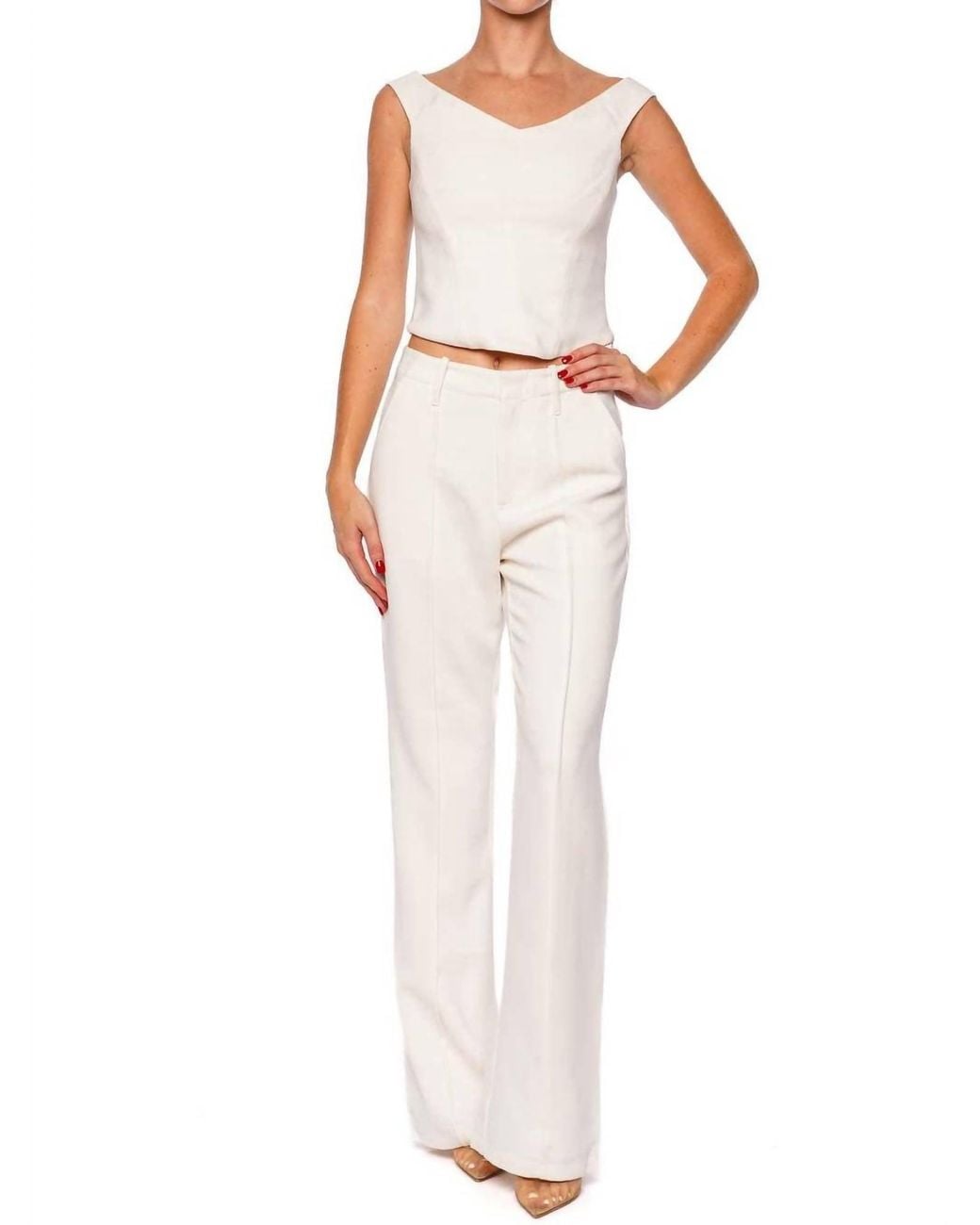 Jonathan Simkhai White Emri Off Shoulder Top