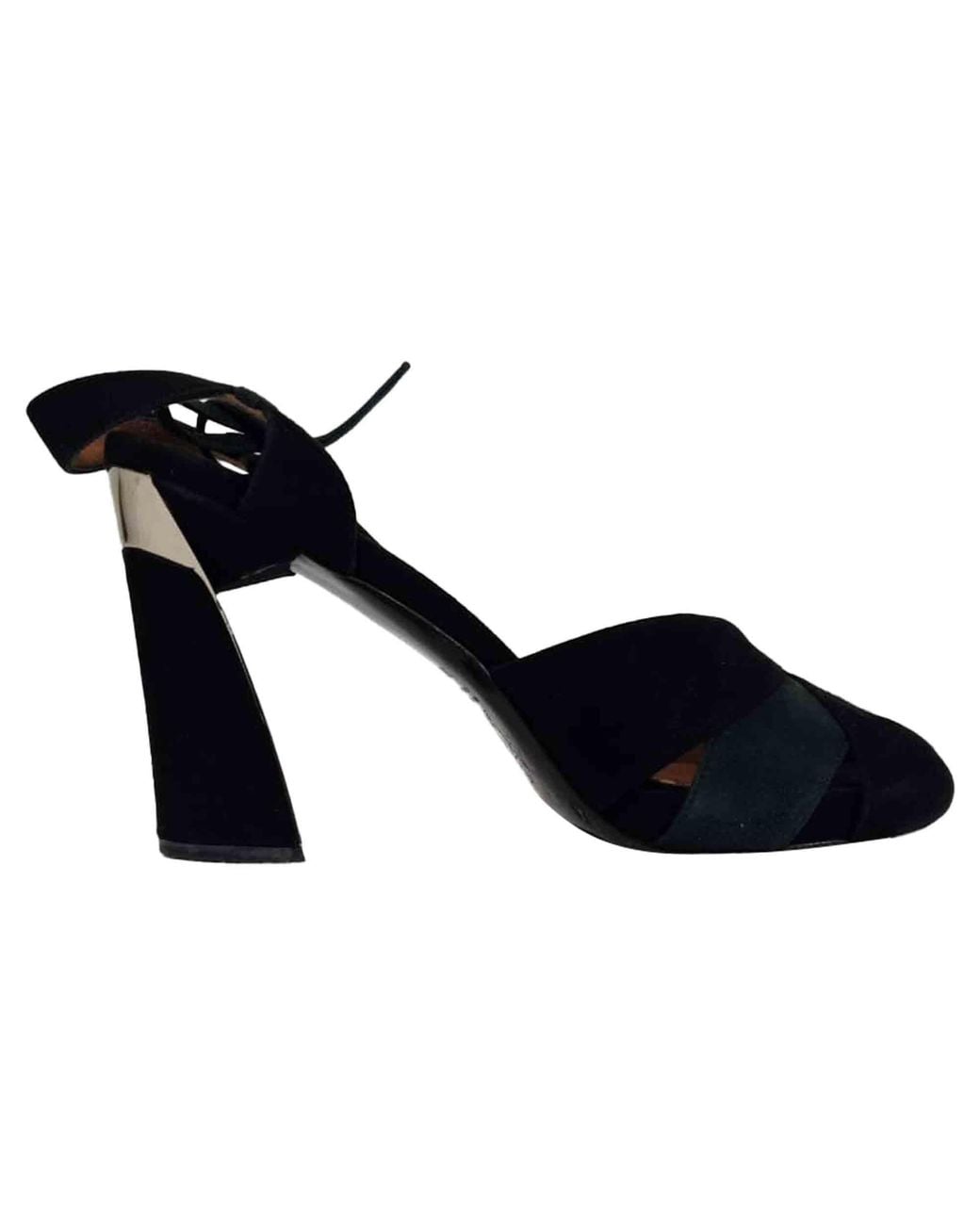 Marni Blue Ribbon Strap Peep-Toe Pumps