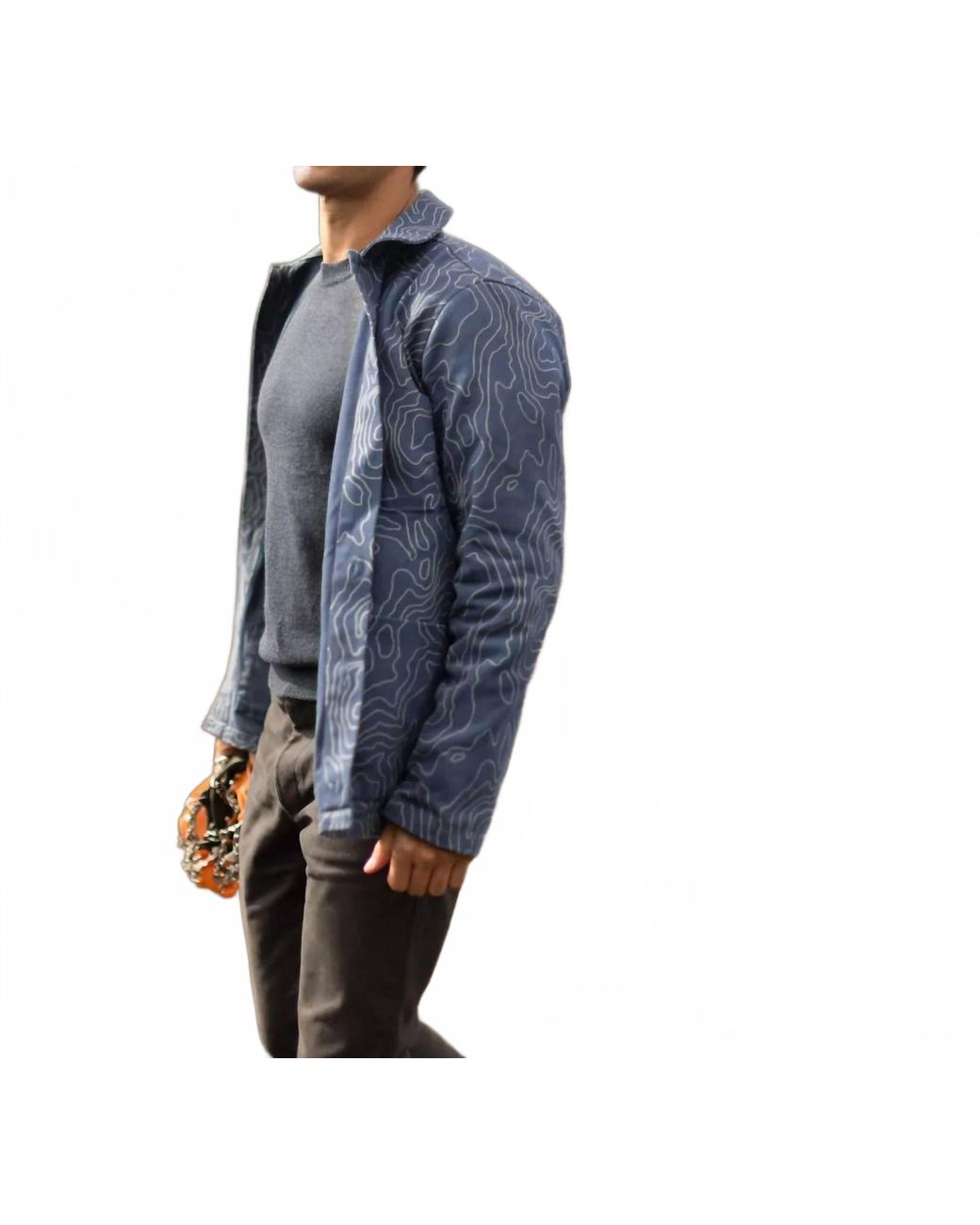 Alex Crane Blue Canvas Kite Jacket for men