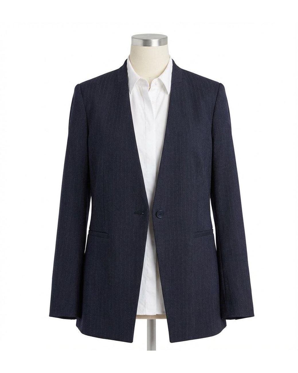 Spanx Blue Perfect Collarless Blazer