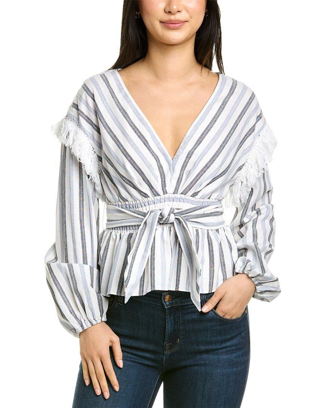 Saylor Gray Jil Linen-blend Top