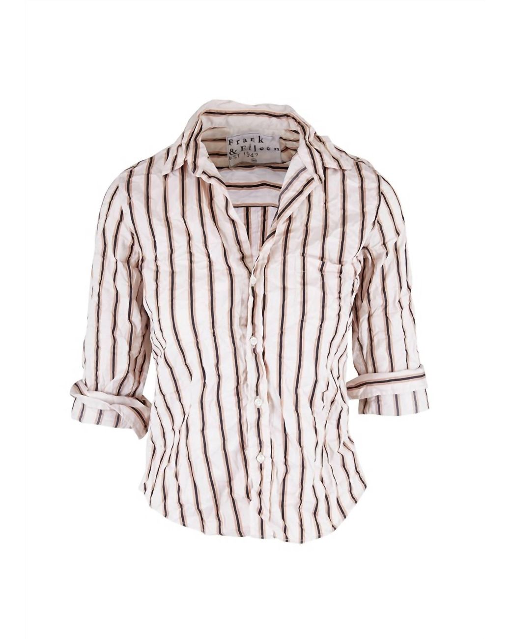 Frank & Eileen Barry Signature Crinkle Button Up Shirt in White | Lyst