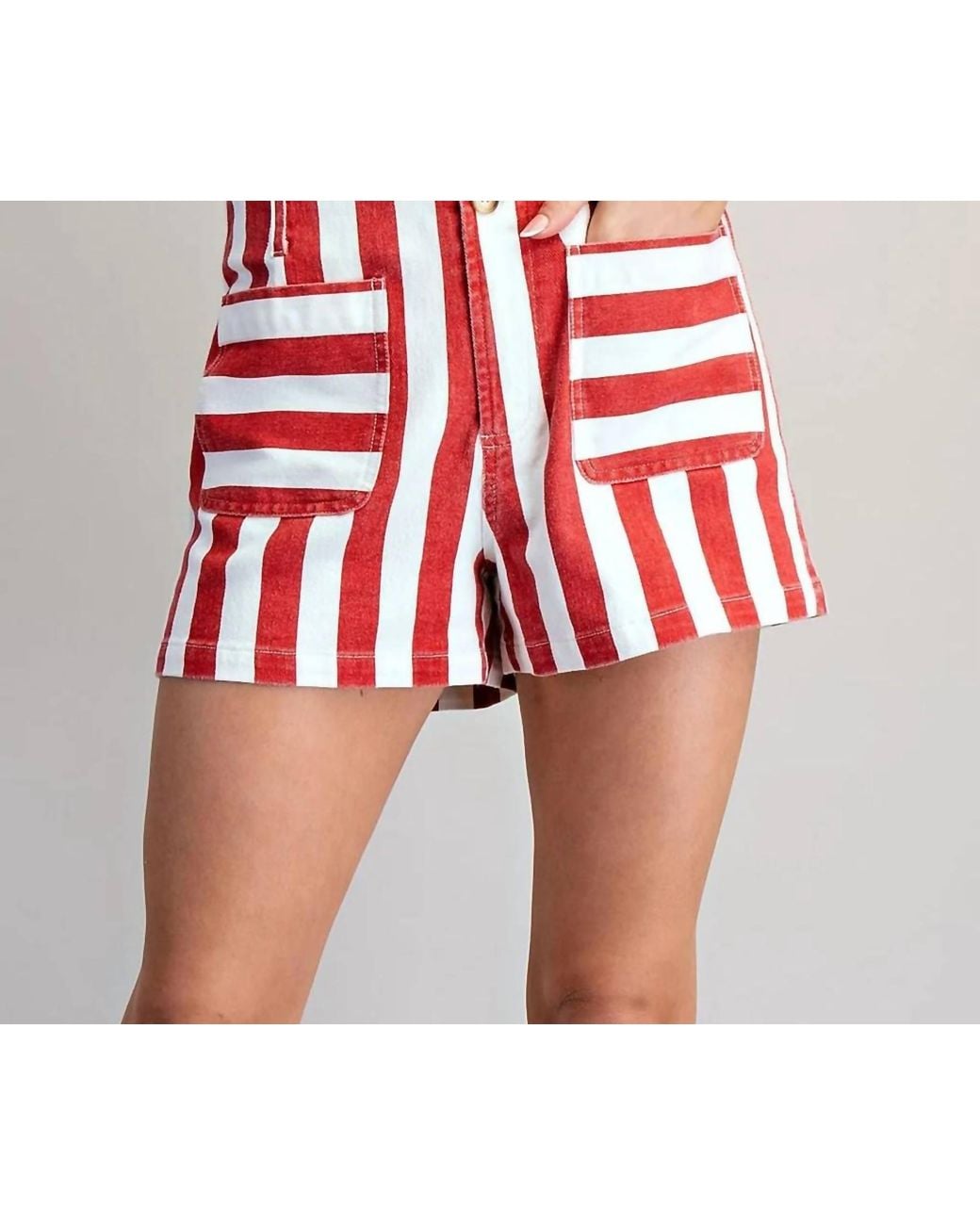 Eesome Red Stripe Shorts
