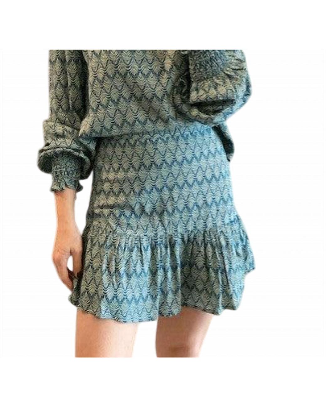 Osamore Green Printed Mini Skirt