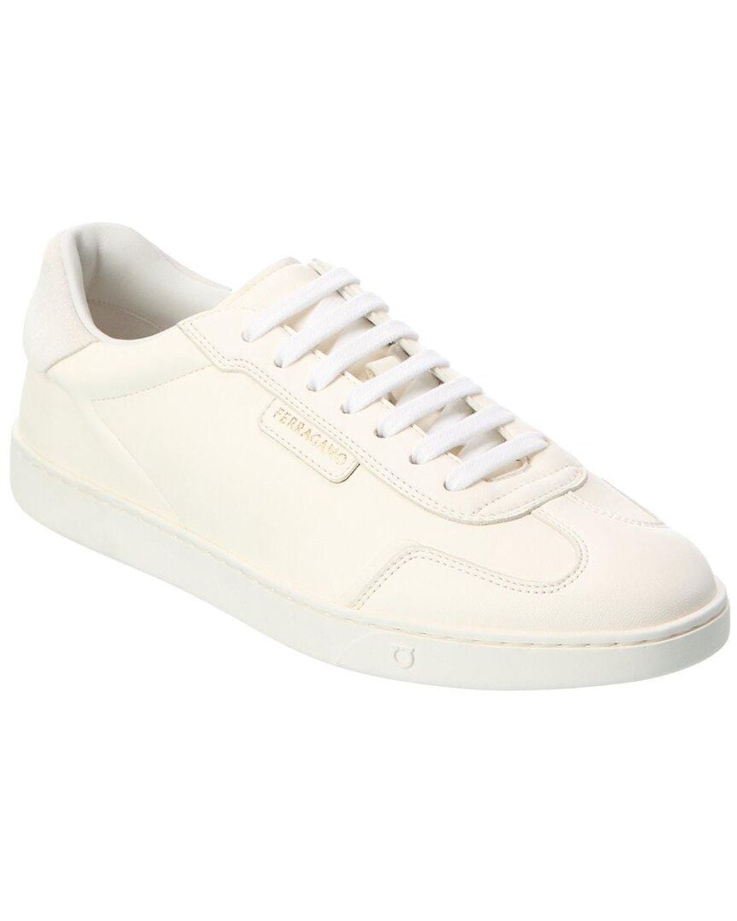 Ferragamo White Athena Leather Sneaker