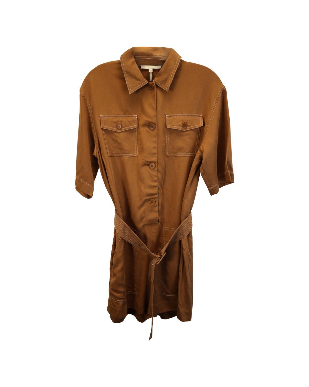 Maje Brown Belted Romper