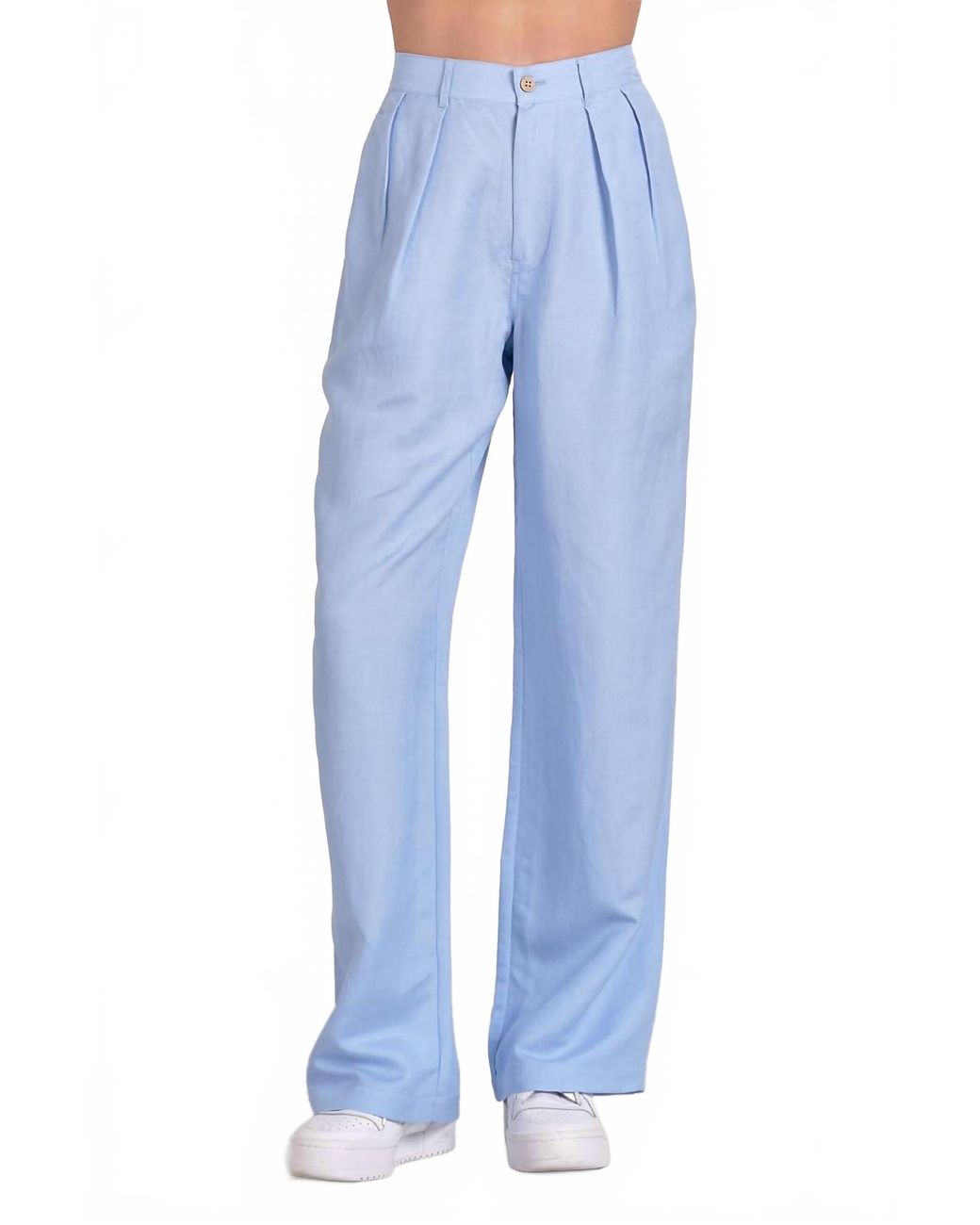 Elan Blue Pleated Front Pants