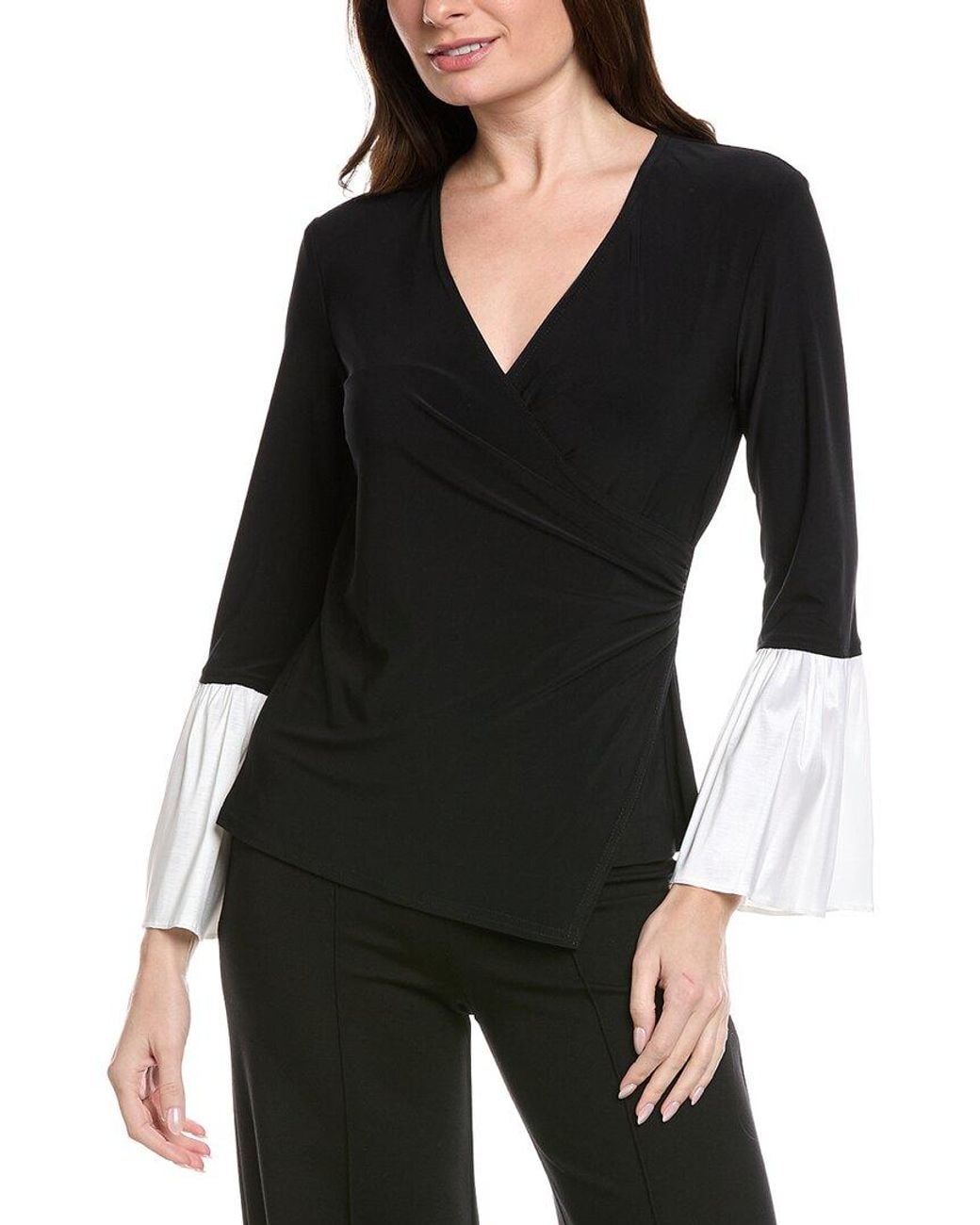 Joseph Ribkoff Black Flare Cuffs Top