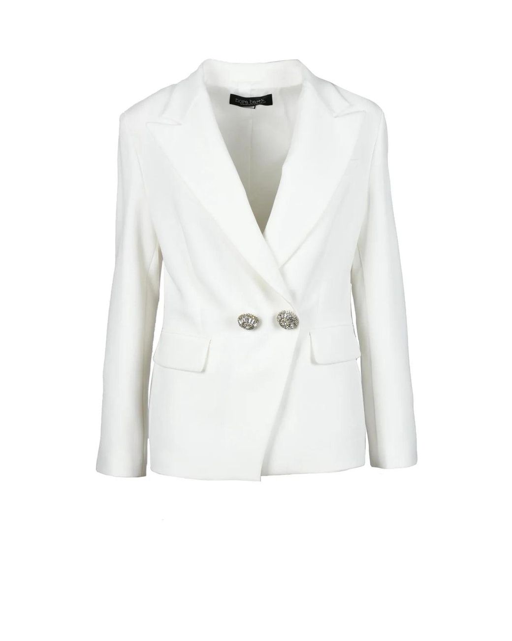 Nora Barth White Polyester Wool Viscose Elastane Jacket