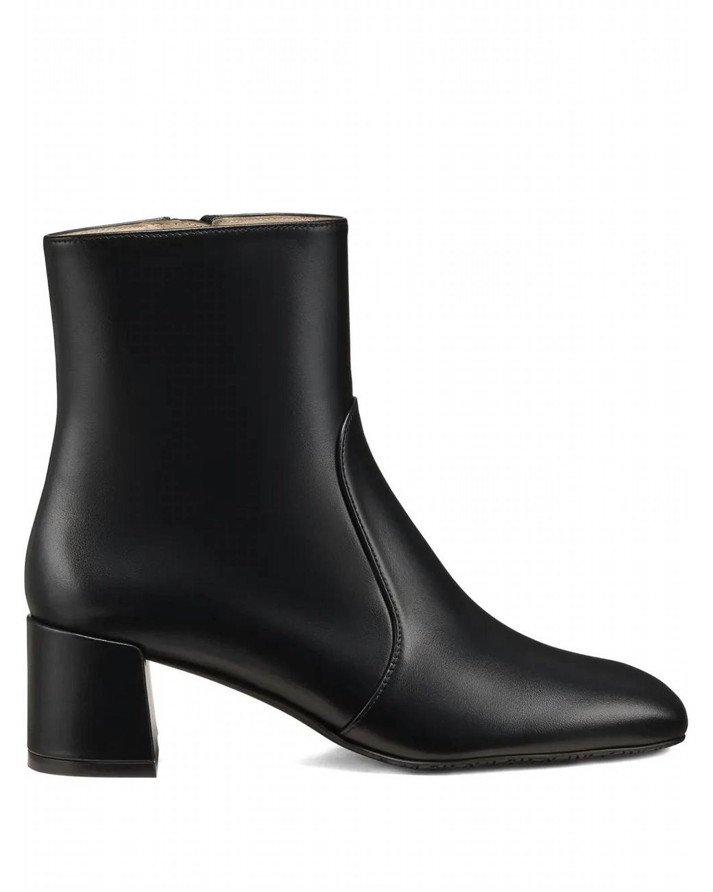Stuart Weitzman Black Maeve Zip Square-Toe Ankle-Boots