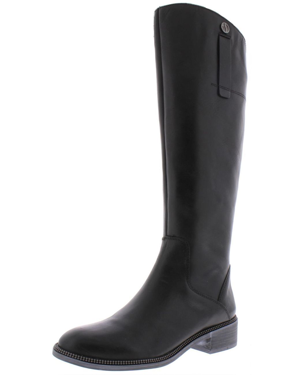Franco Sarto Becky Leather Tall Knee-high Boots in Black | Lyst