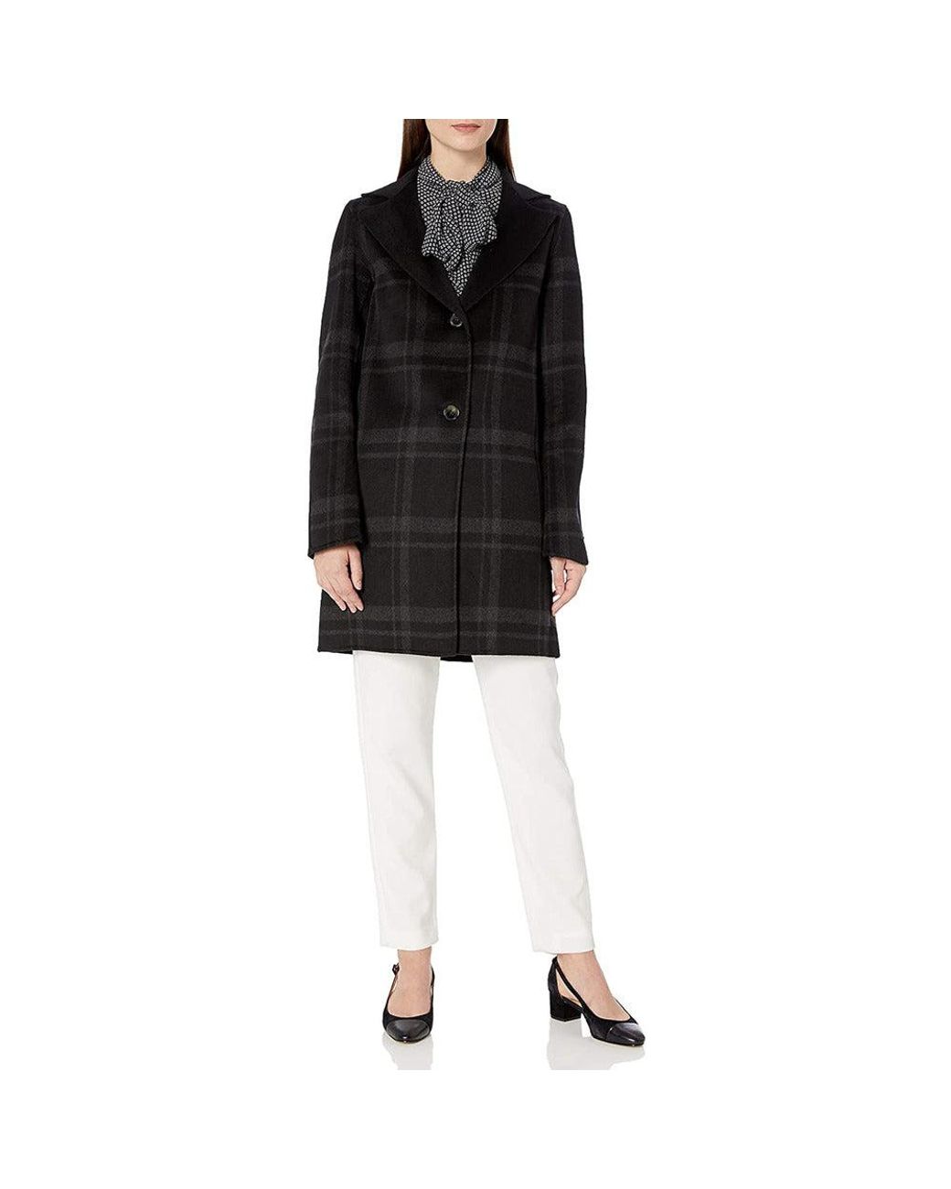 Tahari Black Jayden Double Face Topper With Button Closure, Combo