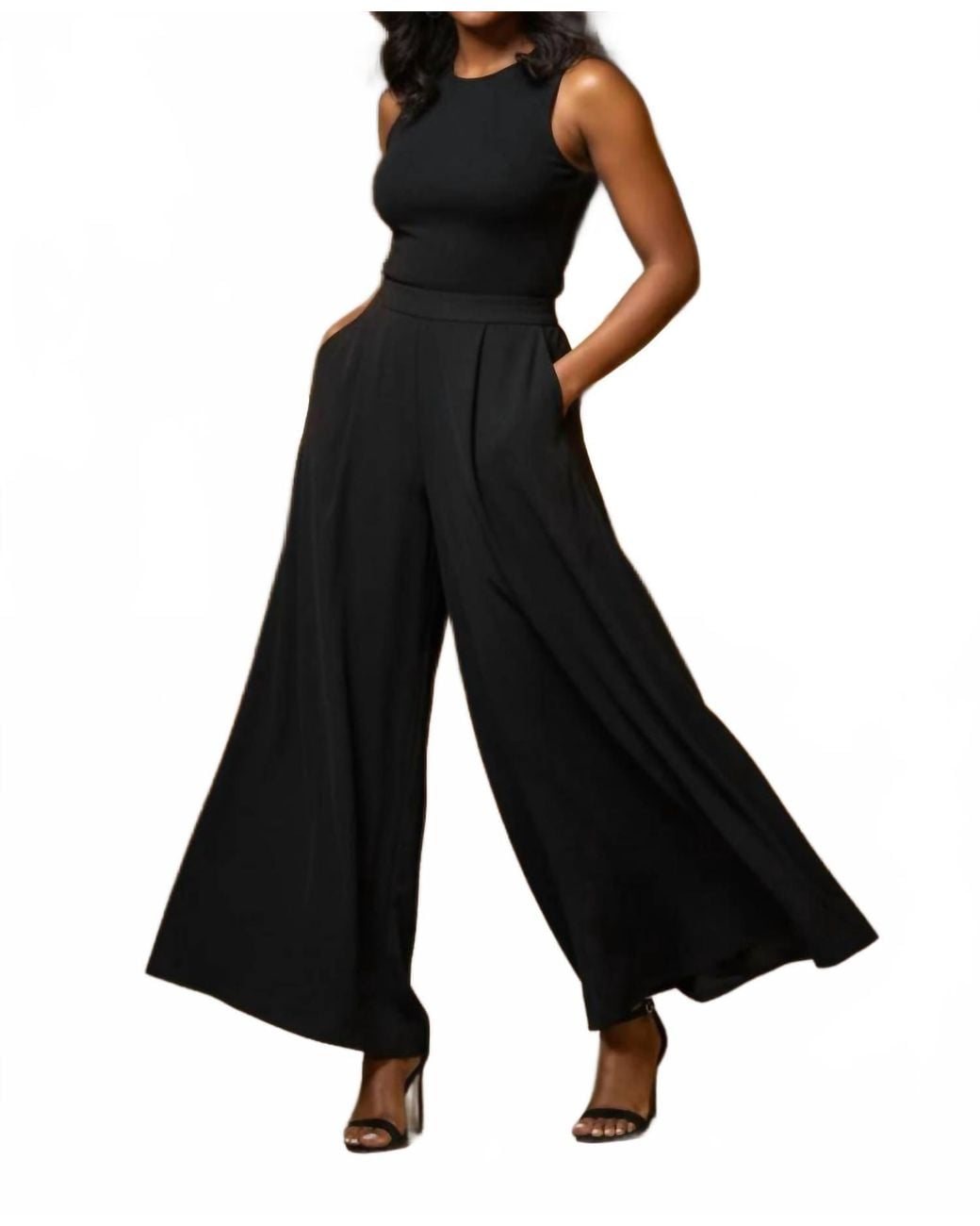 Eesome Black Solid Wide Leg Pants