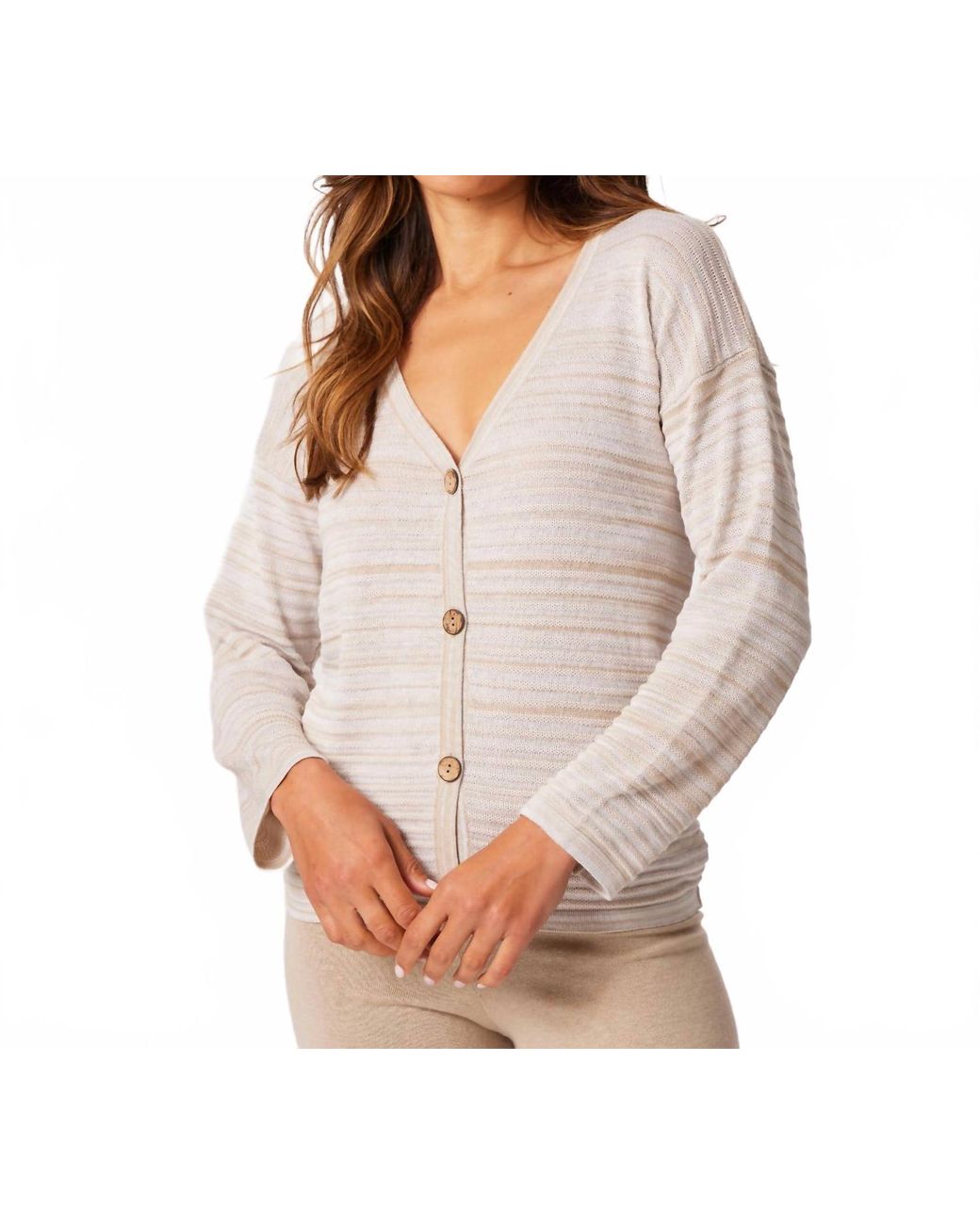 French Kyss Brown Button Cardigan