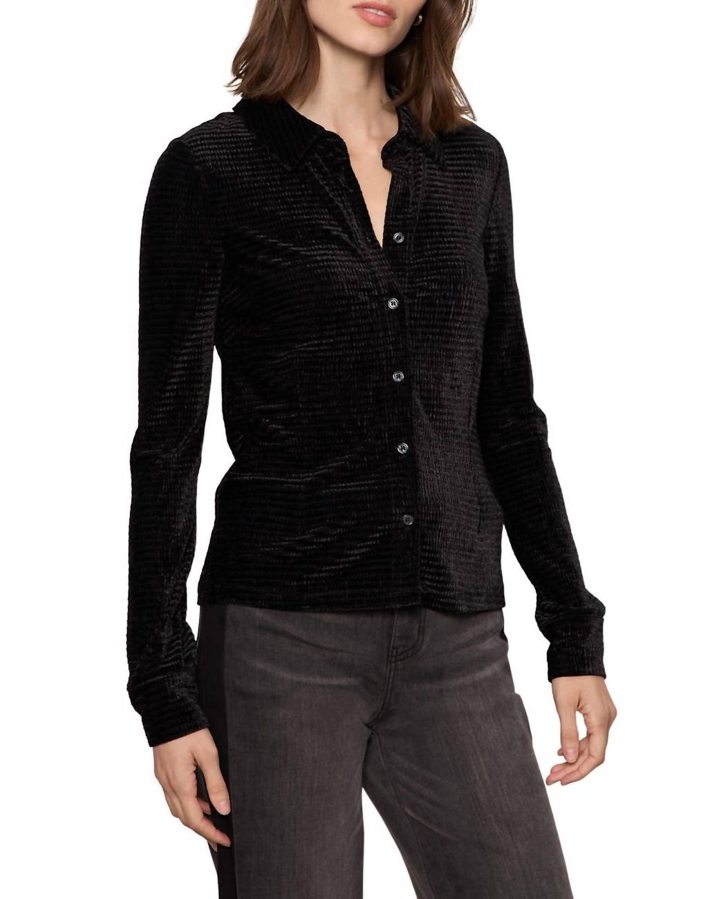 Sanctuary Black Fitted Button Down