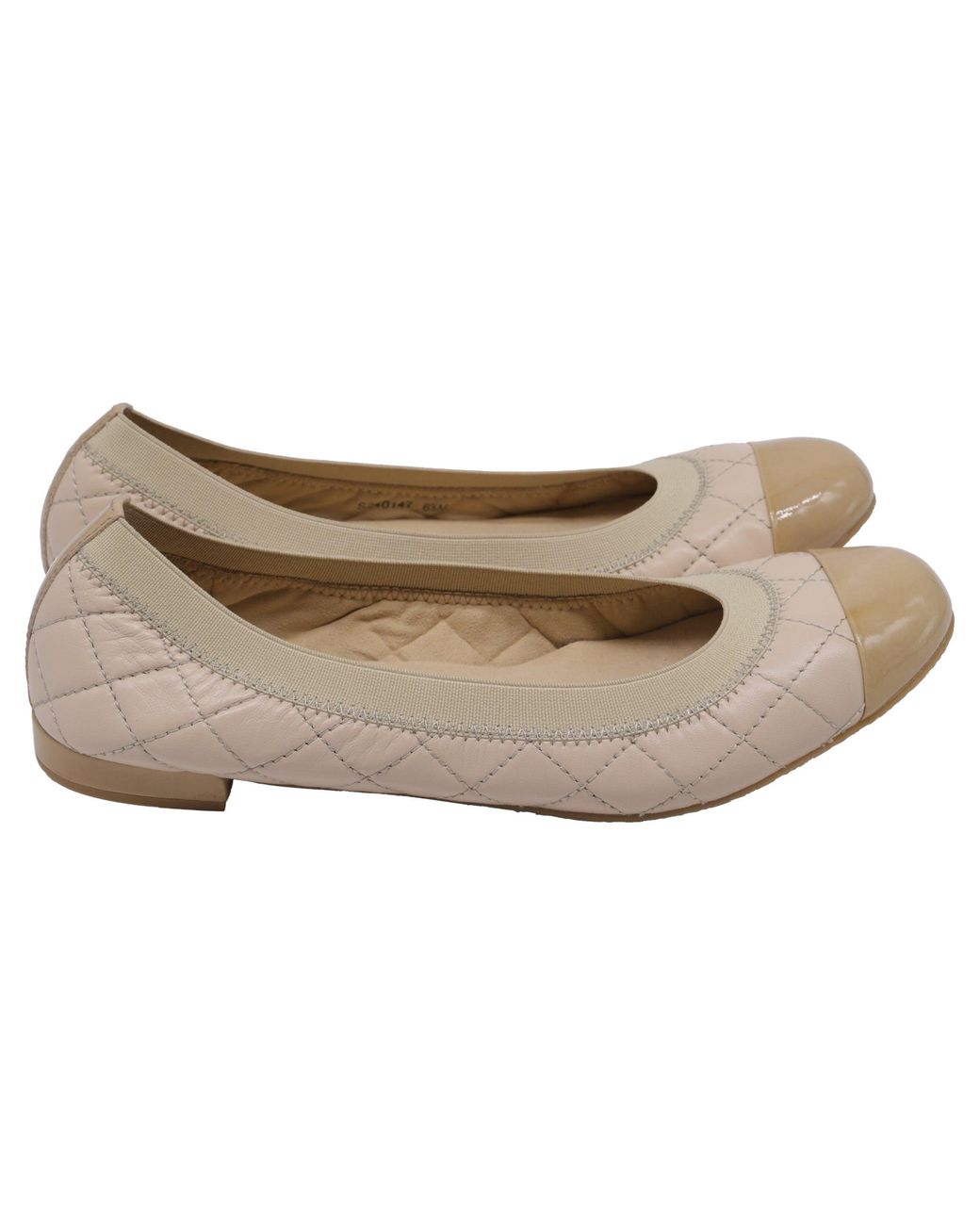 Stuart Weitzman Gray Quilted Ballet Flats
