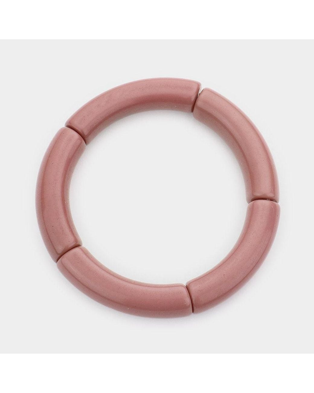 Fashnzfab Pink Solid Resin Stretch Bracelet