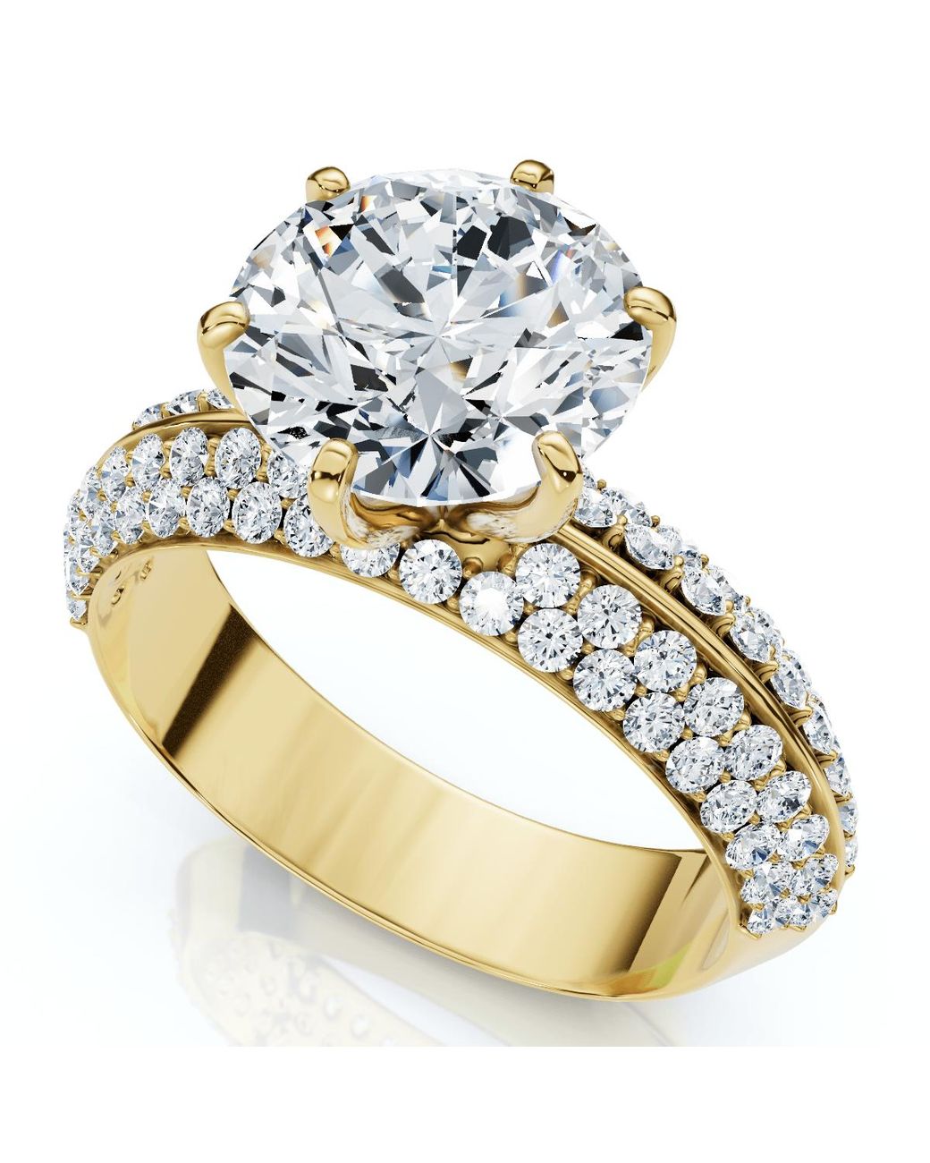 Pompeii3 Certified 2 1/2Ct Kayle Diamond Engagement Ring 14K Or ...