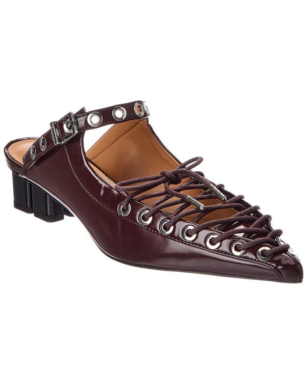 Ganni Brown Leather Mule