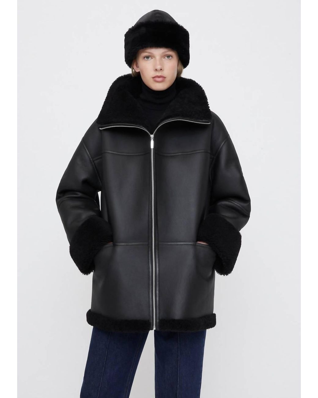 Max & Moi Black Sam Shearling Jacket