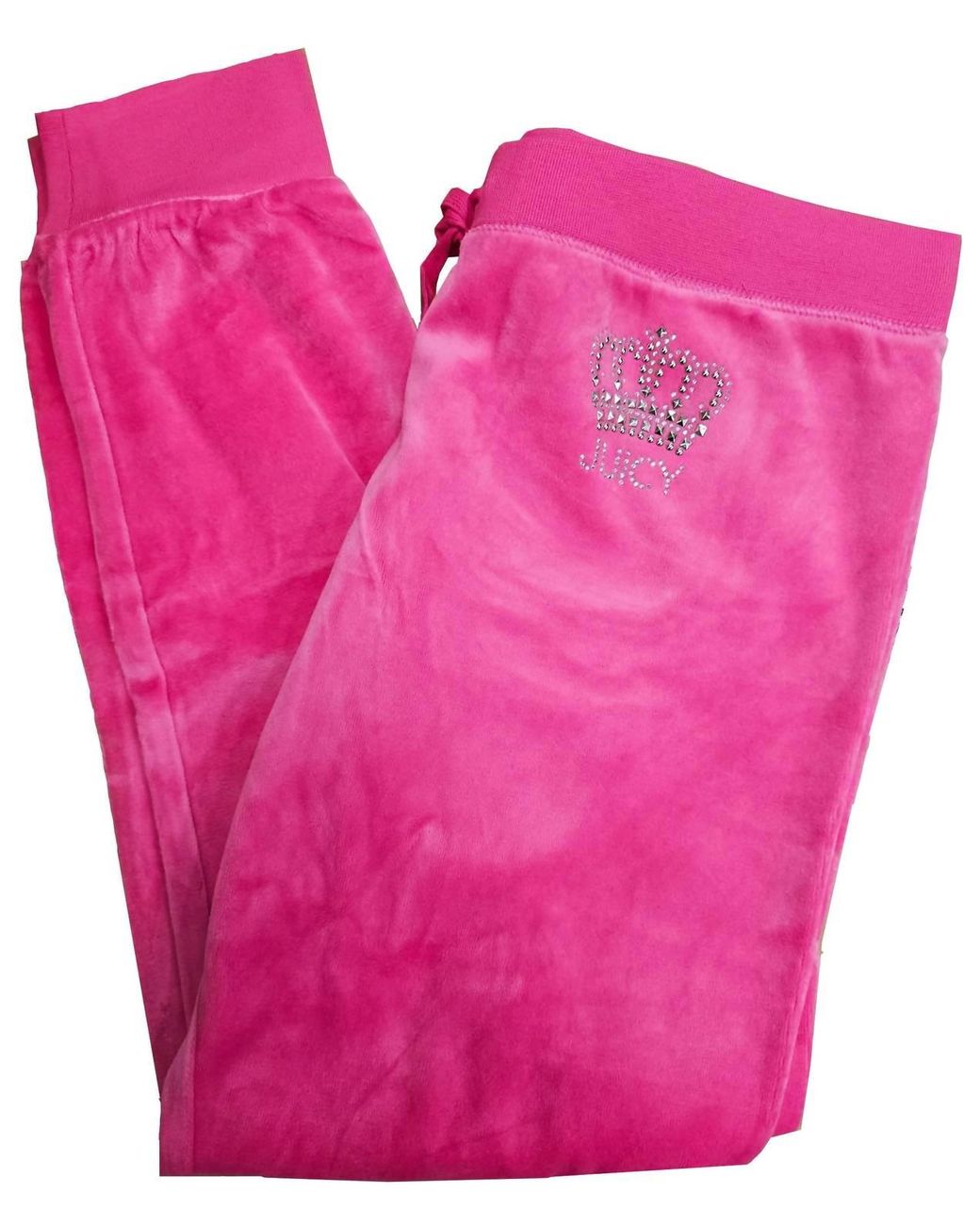 Juicy Couture Studded Crown Logo Track Velour Zuma Pant In Magenta