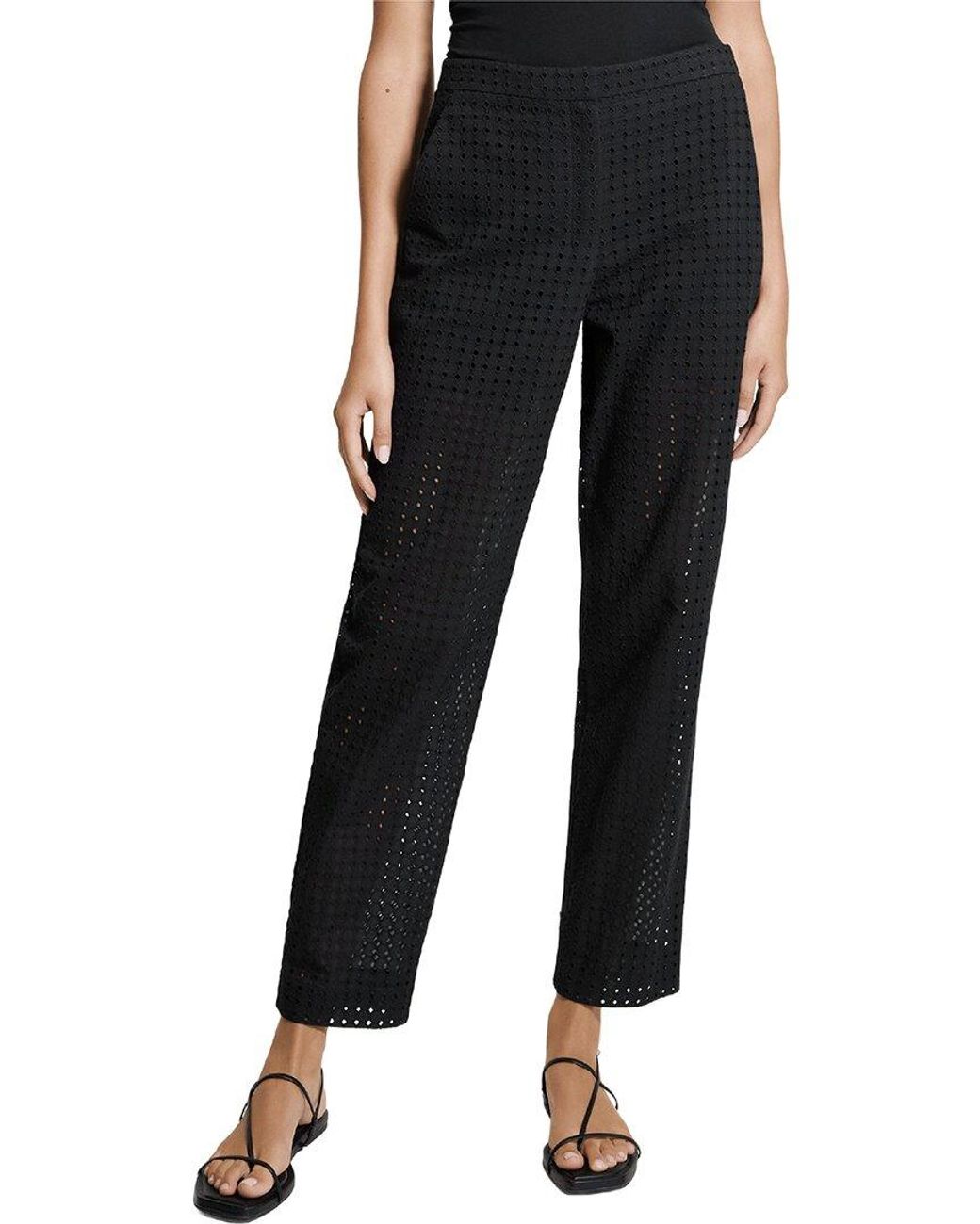 Theory Black Eyelet Pant