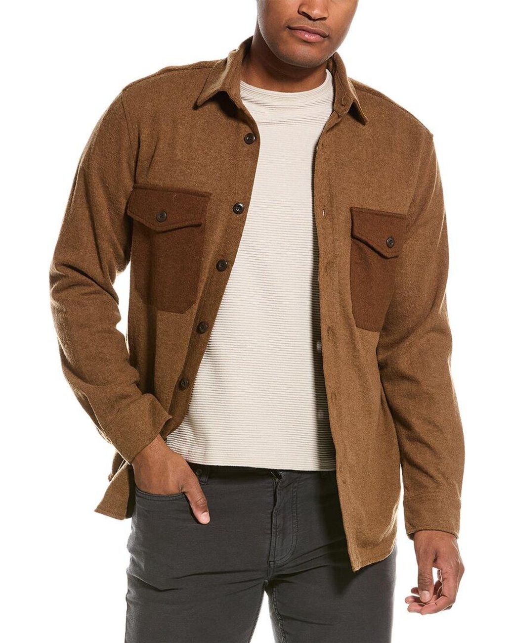 Grayers Surplus Wool-blend Shirt Jacket in Brown for Men | Lyst