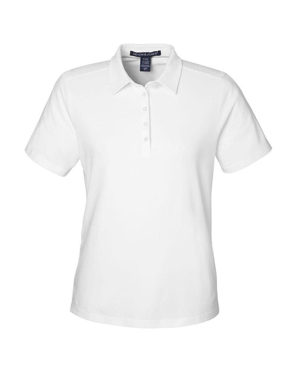 Devon & Jones White Raleigh Stretch Polo