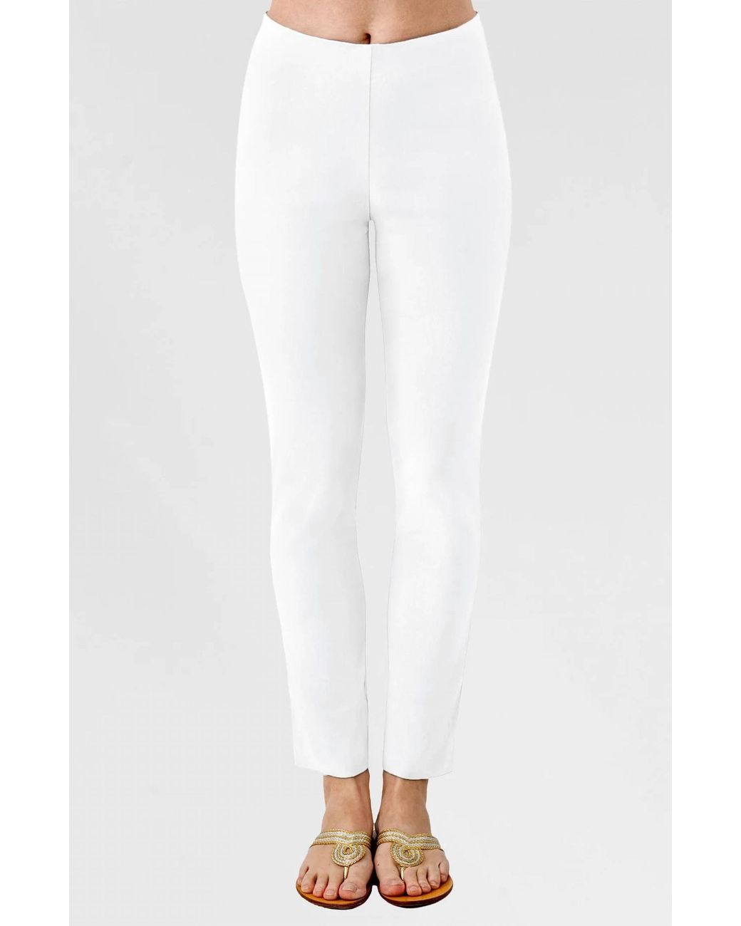 Gretchen Scott White Gripeless Pull On Solid Pants