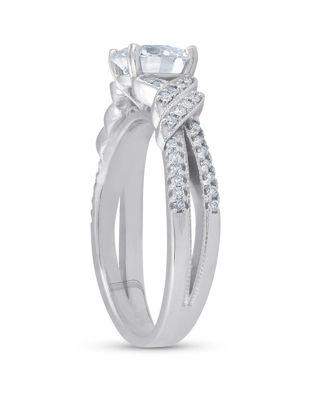1/2ct Vintage Diamond Wedding Ring 14K White Gold 