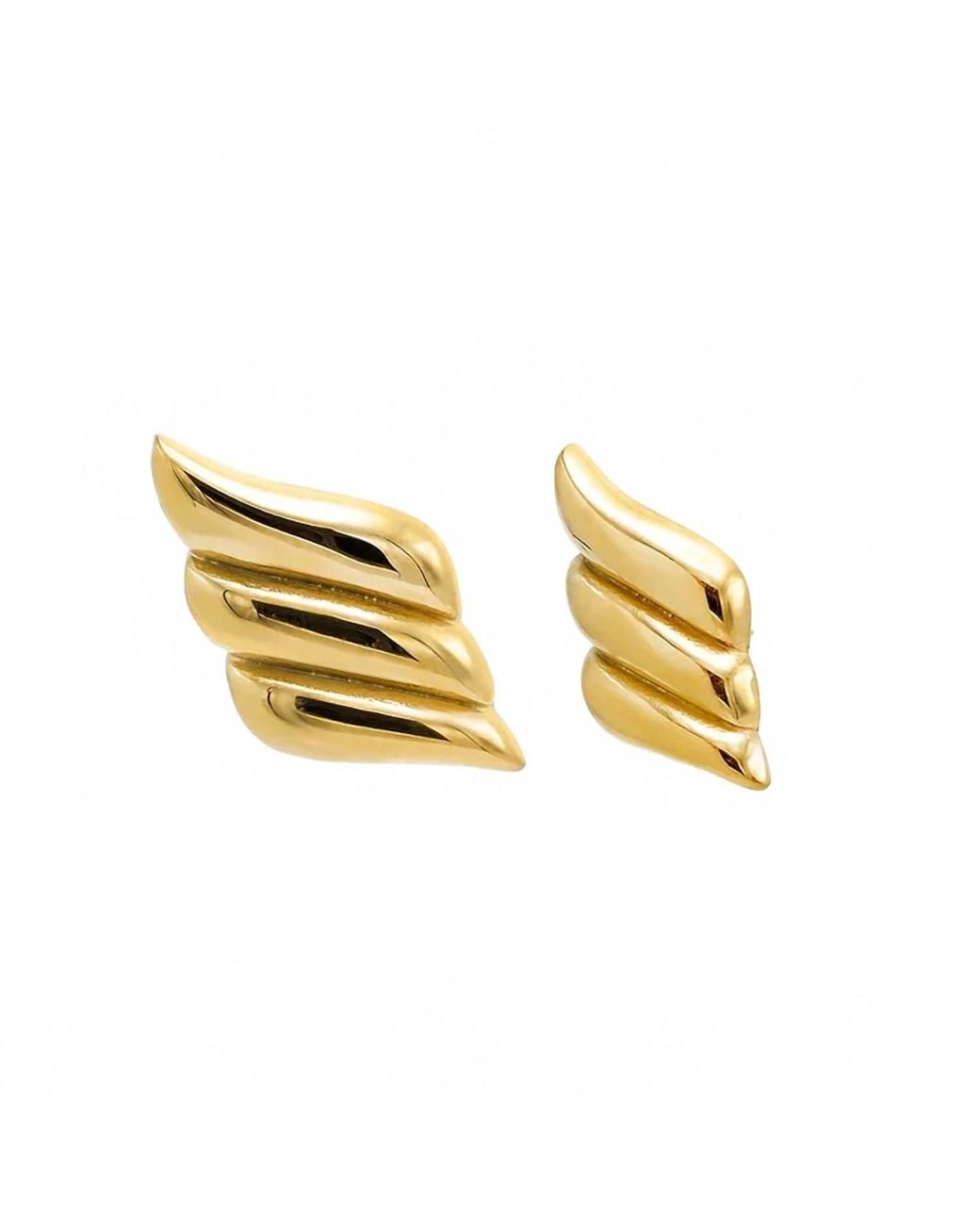 Sahara Yellow Solid Wave Earrings