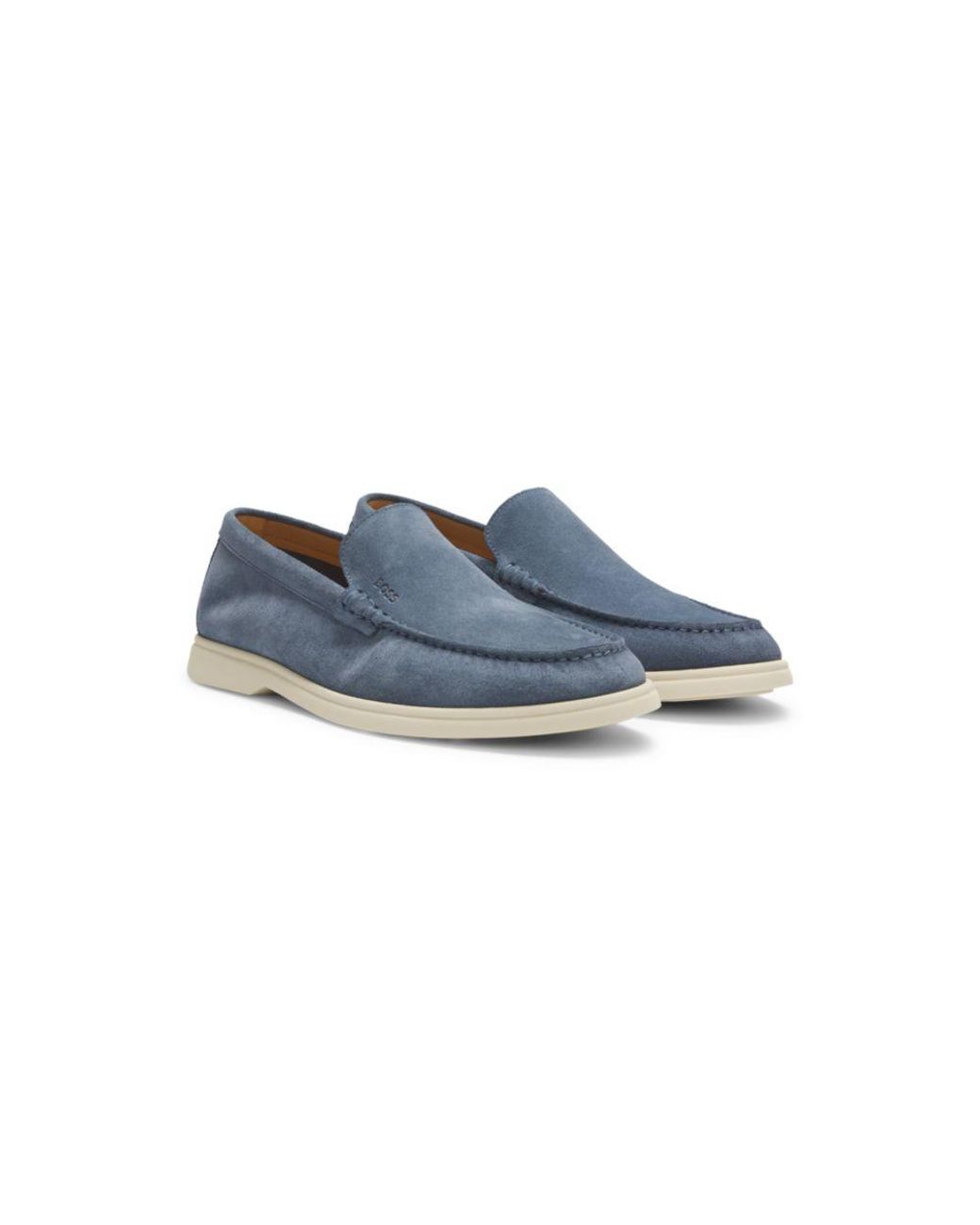 Boss Blue Deed-Logo Loafers for men