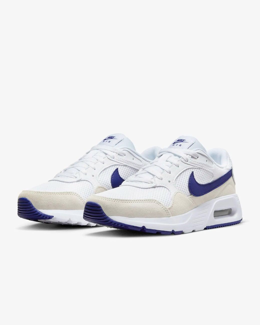 Nike Air Max Sc Cw4554110 White Blue Leather Running Shoes Us 9.5