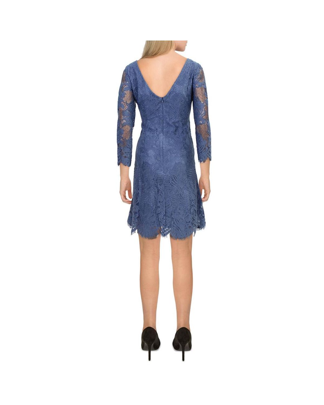 Vince Camuto Lace Mini Shift Dress in Blue Lyst