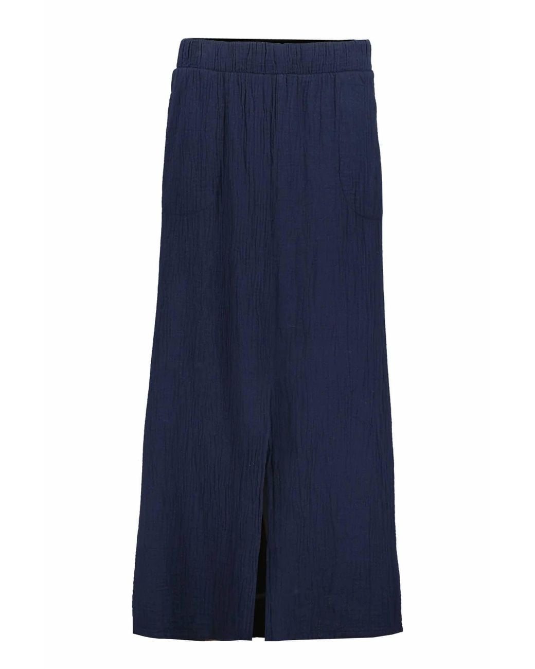 Bobi Blue Split Front Maxi Skirt