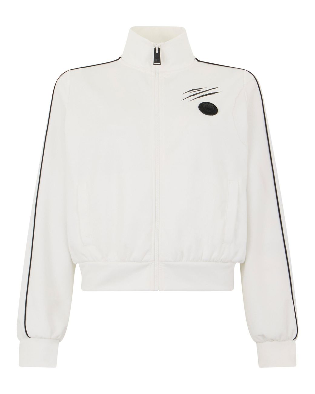 Philipp Plein White Cropped Tracksuit Jacket