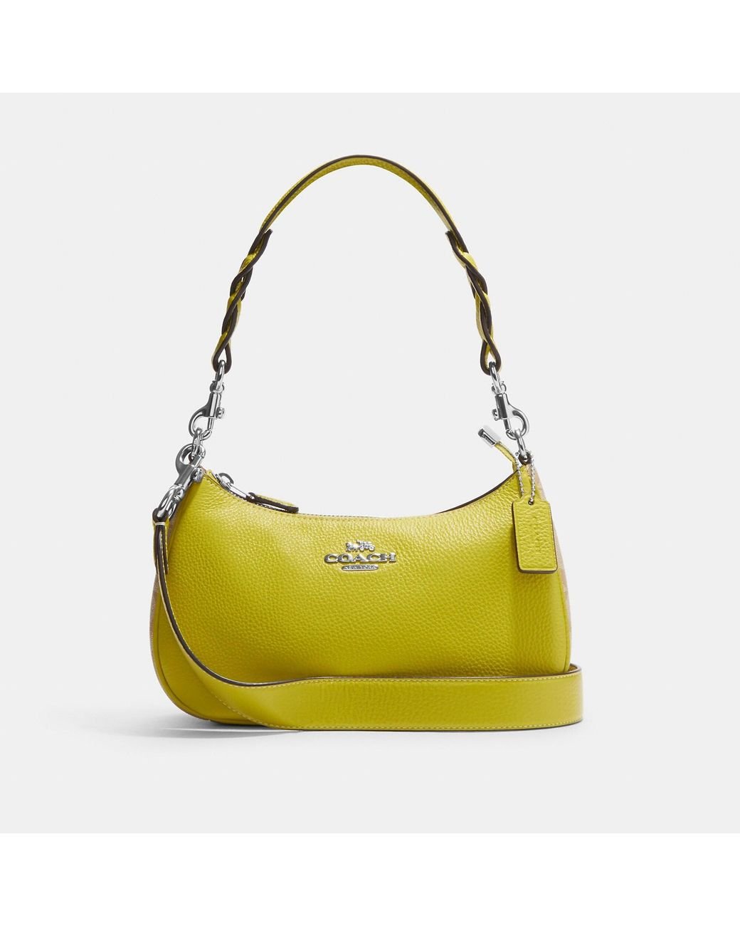 COACH Teri Shoulder Bag In Signature Canvas in Yellow Lyst