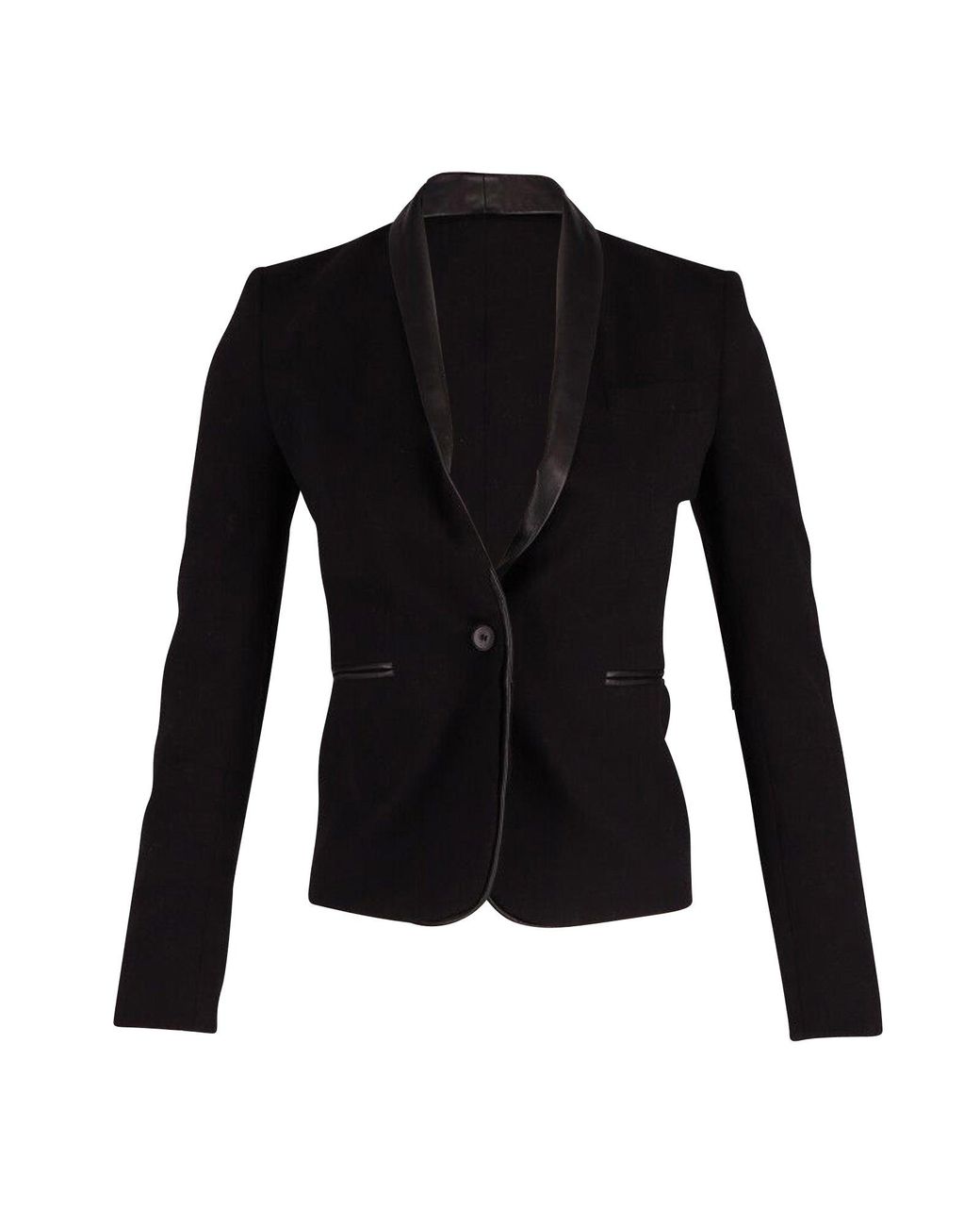Maje Black Contrast Trim Blazer