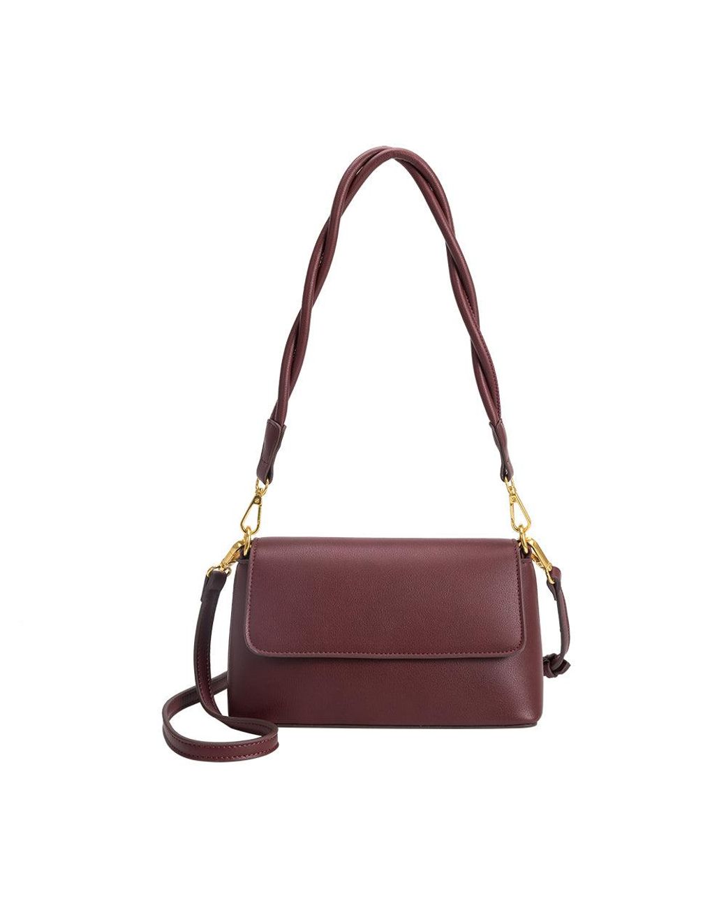 Melie Bianco Francesca Burgundy Small Shoulder Bag in Purple | Lyst