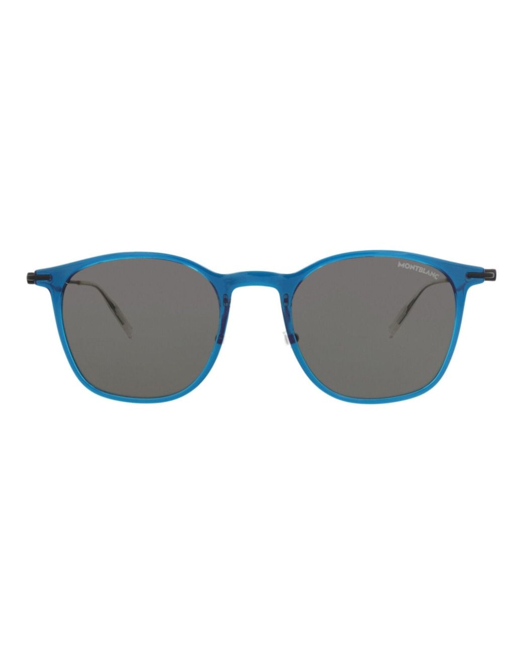 Montblanc Blue Round-Frame Injection Sunglasses for men