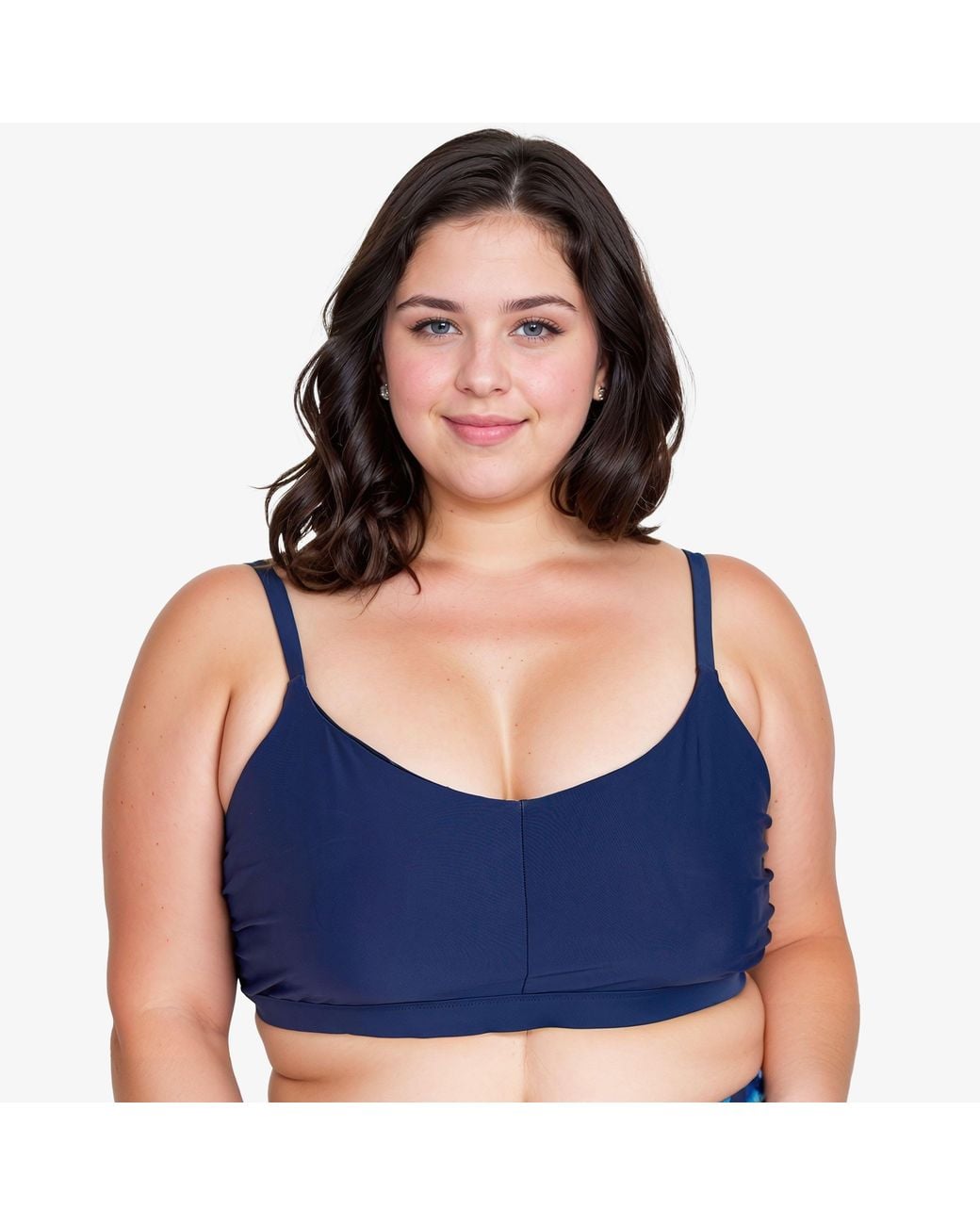 Calypsa Blue Plus Adjustable Strap Clasp Swim Bra