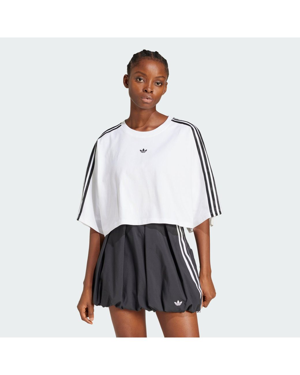 ◆adidas◆ ADILENIUM 3 Boxy Oversized Tee White JY8886 adidas Originals Adilenium Season 3 Boxy Oversized Tee in
