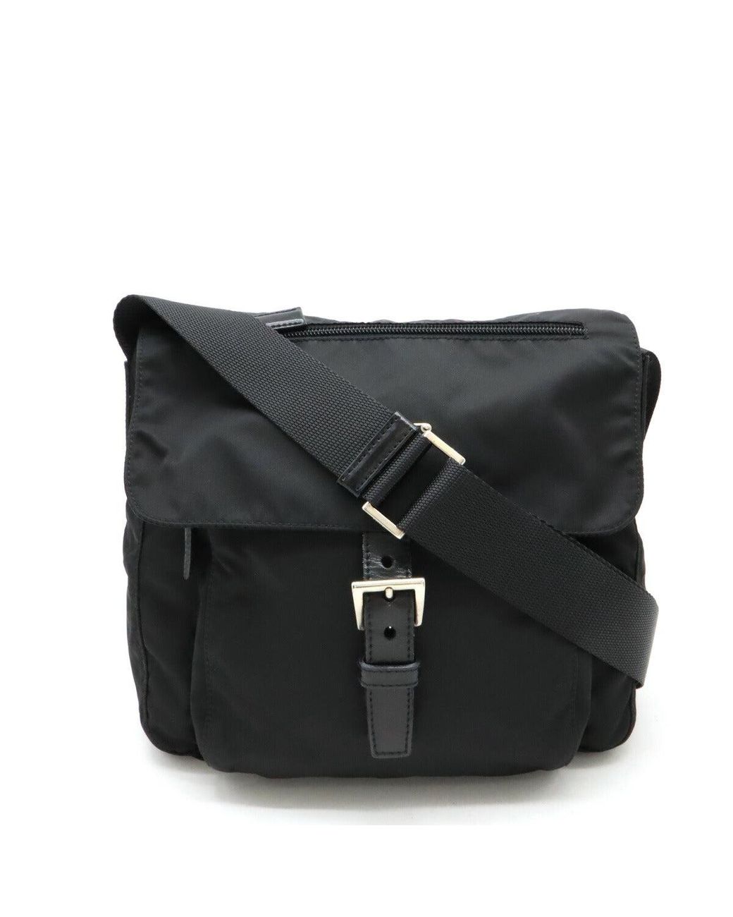 thumbnail image 2 of Vintage Style Men's Women's Black Faux Leather School Messenger Shoulder Bag With Buckle 2 of 6