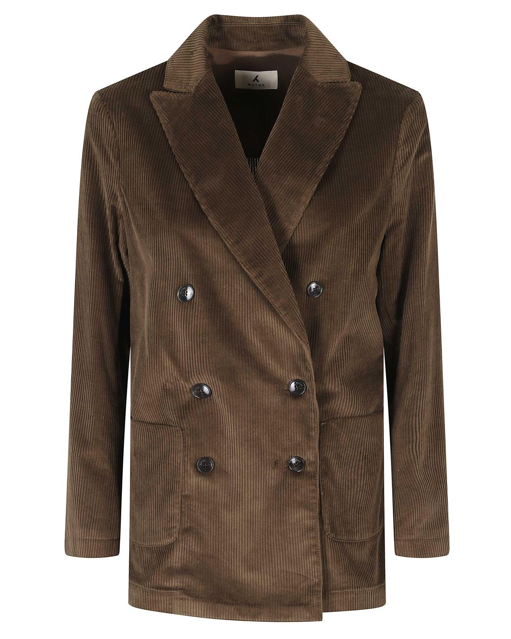 Myths Brown Double-Breasted Corduroy Patch Pocket Jacket